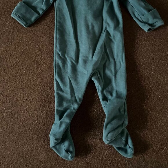 Primary Baby Organic Zip Footie- Spruce - Picture 2 of 2